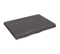 vidaXL Plan de toilette brun foncé 80x60x(2-6)cm Bois massif traité