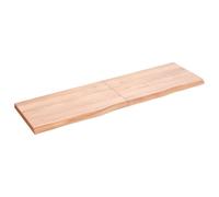 vidaXL Plan de toilette marron clair 140 x 40 x (2-4) cm Bois massif traité