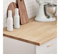 vidaXL Plan de travail de cuisine bois de chêne massif rectangulaire Marron
