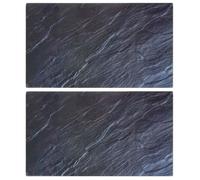 vidaXL Planches à découper 2pcs motif de pierre naturelle Verre trempé