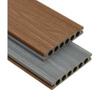 vidaXL Planches de terrasse WPC avec accessoires brun et gris 10 m² 4 m