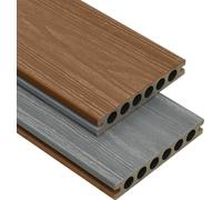 vidaXL Planches de terrasse WPC avec accessoires brun et gris 30 m² 4 m