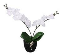 vidaXL Plante artificielle Orchidée avec pot 30 cm Blanc