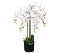 vidaXL Plante Artificielle avec Pot Orchidée 75 cm Blanc