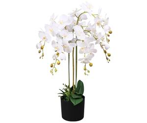 vidaXL Plante Artificielle avec Pot Orchidée 75 cm Blanc