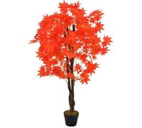 vidaXL Plante artificielle d'érable avec pot Rouge 120 cm
