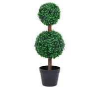 vidaXL Plante de buis artificiel avec pot Forme de boule Vert 60 cm