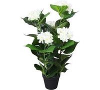 vidaXL Plante hortensia artificielle avec pot 60 cm Blanc