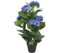 vidaXL Plante hortensia artificielle avec pot 60 cm Bleu Bleu G