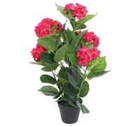 vidaXL Plante Hortensia Artificielle et Pot Décoration d'Intérieur 60 cm Rouge