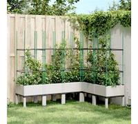 vidaXL Jardinière avec Treillis - Blanc
