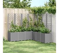 vidaXL Jardinière treillis gris clair 160x160x140 cm