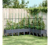 vidaXL Jardinière avec Treillis - Bleu Gris 200x160x142,5 cm