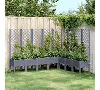 vidaXL Plantenbak met latwerk 200x160x142 cm polypropeen grijs367941 G