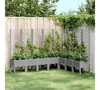 vidaXL Plantenbak met latwerk 200x160x142 cm polypropeen lichtgrijs367942 G