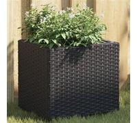 vidaXL Bac à plantes 2 pcs. noir 36x30x32 cm Poly rotin