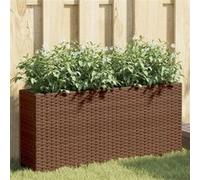 vidaXL Plantenbakken met 2 potten 2 st 90x20x40 cm poly rattan bruin3210514 G