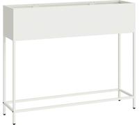 vidaXL Planteur de jardin surélevé Blanc 100 x 26 x 82 cm Acier
