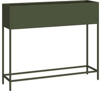 vidaXL Planteur de jardin surélevé Vert olive 100 x 26 x 82 cm Acier
