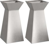 vidaXL Planteur en colonne 2 pcs argent 35 x 35 x 73 cm