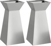 vidaXL Planteur en colonne 2 pcs argent 35 x 35 x 73 cm