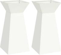 vidaXL Planteur en colonne 2 pcs blanc 35 x 35 x 73 cm