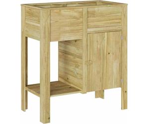vidaXL Planteur haut avec étagère Marron Bois de pin imprégné