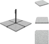 vidaXL Plaque de poids pour parasol Granit 25 kg Carré Gris - Pied de parasol