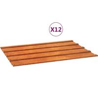 vidaXL Plaques de toit 12 pcs. Rouillé 60x44 cm acier corten