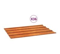 vidaXL Plaques de toit 36 pcs. Rouillé 60x44 cm acier corten