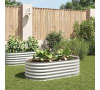 vidaXL Plateau de jardin 160x80x44 cm Acier galvanisé argenté