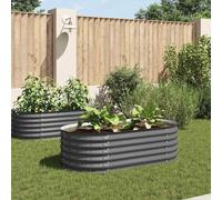 vidaXL Plateau de jardin 160x80x44 cm Acier galvanisé Gris