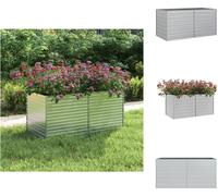 vidaXL Plateau de jardin 160x80x77 cm Acier galvanisé argenté - Pots de fleurs & Jardinières