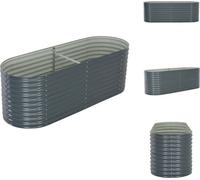 vidaXL Plateau de jardin 240 x 80 x 81 cm Acier galvanisé Gris - Pots de fleurs & Jardinières
