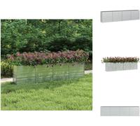 vidaXL Plateau de jardin 320x40x77 cm Acier galvanisé Argent - Pots de fleurs & Jardinières