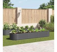vidaXL Plateau de jardin 320x80x44 cm Acier galvanisé Gris