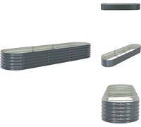 vidaXL Plateau de jardin 320x80x44 cm Acier galvanisé Gris - Pots de fleurs & Jardinières