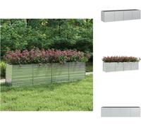vidaXL Plateau de jardin 320x80x77 cm Acier galvanisé Argent - Pots de fleurs & Jardinières
