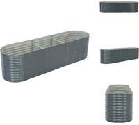 vidaXL Plateau de jardin 320x80x81 cm Acier galvanisé Gris - Pots de fleurs & Jardinières