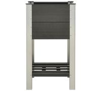 vidaXL Plateau de jardin avec étagère 50x50x90 cm WPC Gris