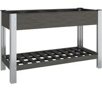 vidaXL Plateau de jardin avec étagère Gris 120x50x75 cm WPC