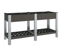 vidaXL Plateau de jardin avec étagère Gris 175x50x75 cm WPC
