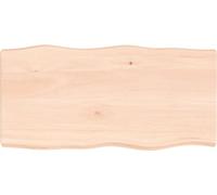 vidaXL Plateau de table 80x40x(2 6) cm Bois massif non traité bord d'arbre - Plateau de table - Plateau de table de remplacement - Plateau de table de repas