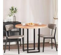 vidaXL Plateau de table Autre Marron clair Ø 90 x 4 cm Chêne massif