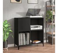 vidaXL Platenkast 84,5x38x89 cm bewerkt hout zwart831998 Noir G