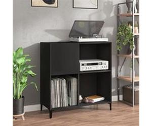 vidaXL Platenkast 84,5x38x89 cm bewerkt hout zwart831998 Noir G