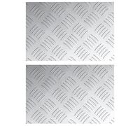 vidaXL Plates en aluminium - Pack de 2, antidérapantes, 30 x 20 cm