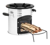 vidaXL Poêle à bois de camping Argenté 45,5x33x25,5cm Acier inoxydable, gril à charbon, poêle à bois, chauffage de patio, 319440 Or G