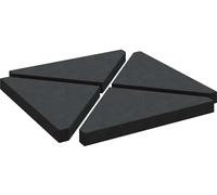vidaXL Poids pour parasol 4 pièces Noir Granit Triangulaire 14 kg
