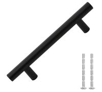 vidaXL Poignées d'armoire en T 10 pcs 96 mm Acier inoxydable Noir